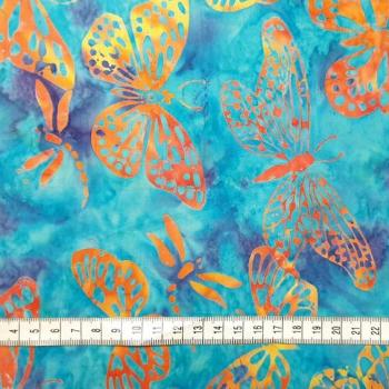 Preview: BUTTERFLIES - Chrome - Batikstoff aus Indonesien